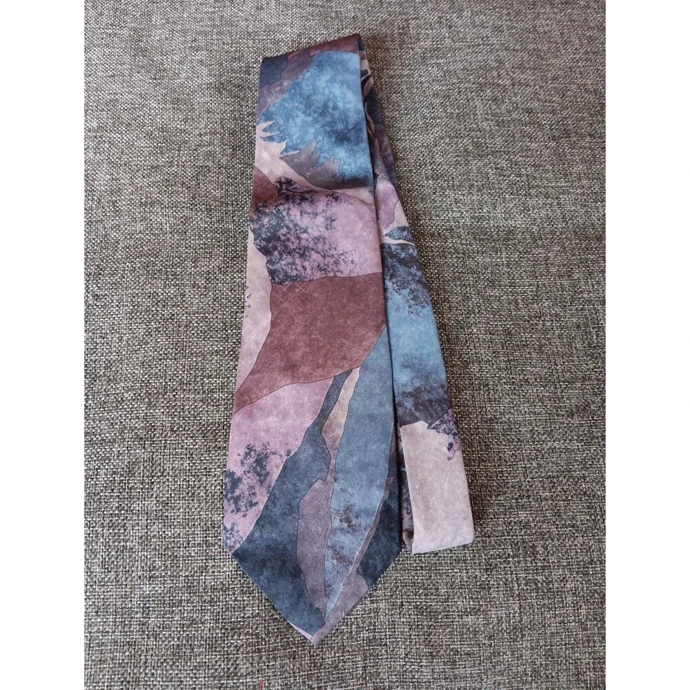 Tie 70s 80s 90s Y2K Mens Cavalieri Pink Blue 3.5 Wide 56 Long